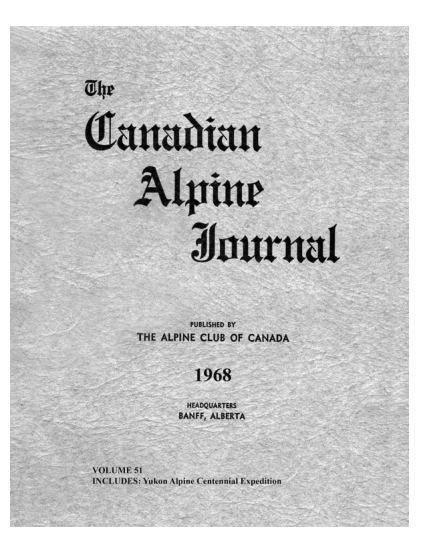 Canadian Alpine Journal 1968 cover